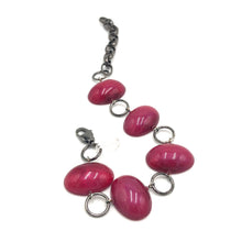 Load image into Gallery viewer, Cranberry Jelly Bean Stations Bracelet