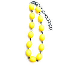 Load image into Gallery viewer, Yellow Matte Oval Beaded Amelia Necklace