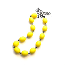 Load image into Gallery viewer, Yellow Matte Oval Beaded Amelia Necklace