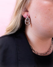 Load image into Gallery viewer, Titanium Layered Ring Statement Earrings