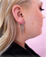 Load image into Gallery viewer, Titanium Dripping Flame Hoops