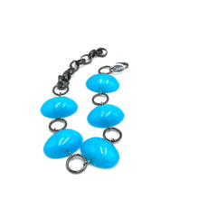 Load image into Gallery viewer, Aqua Blue Jelly Bean Stations Bracelet