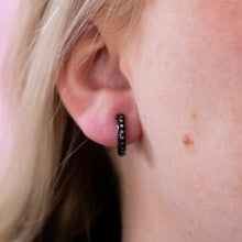 Load image into Gallery viewer, Titanium Serpentine Black Hoops