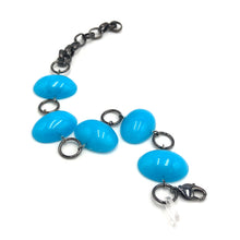 Load image into Gallery viewer, Aqua Blue Jelly Bean Stations Bracelet