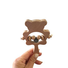 Load image into Gallery viewer, Wooden Bear Rattle Shaker – Gray Bell Edition