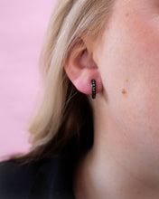 Load image into Gallery viewer, Titanium Serpentine Black Hoops
