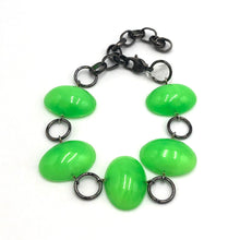 Load image into Gallery viewer, Neon Green Jelly Bean Stations Bracelet