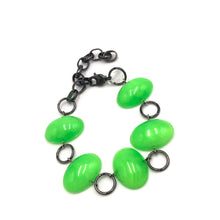 Load image into Gallery viewer, Neon Green Jelly Bean Stations Bracelet