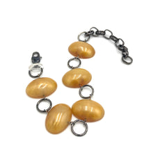Load image into Gallery viewer, Gold Aura Jelly Bean Stations Bracelet
