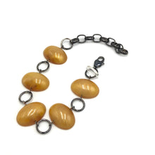 Load image into Gallery viewer, Gold Aura Jelly Bean Stations Bracelet