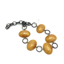 Load image into Gallery viewer, Gold Aura Jelly Bean Stations Bracelet