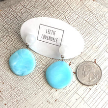 Load image into Gallery viewer, Aquamarine Marbled Lucite Sarah Drop Earrings