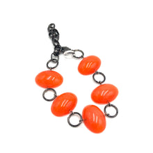 Load image into Gallery viewer, Orange Jelly Bean Stations Bracelet