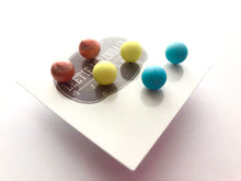 Load image into Gallery viewer, Spring Sherbert | 8mm Vintage Lucite Triple Stud Earrings Set