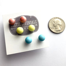 Load image into Gallery viewer, Spring Sherbert | 8mm Vintage Lucite Triple Stud Earrings Set