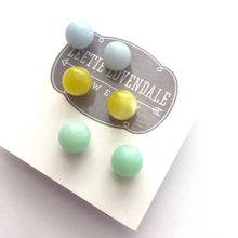 Load image into Gallery viewer, Sky Stud Earring Set | 8mm Vintage Lucite Triple Studs Set