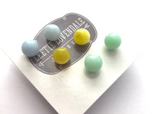 Load image into Gallery viewer, Sky Stud Earring Set | 8mm Vintage Lucite Triple Studs Set