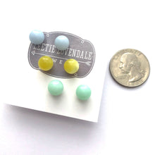 Load image into Gallery viewer, Sky Stud Earring Set | 8mm Vintage Lucite Triple Studs Set
