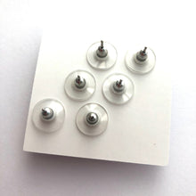Load image into Gallery viewer, Red Black and White Stud Earring Set | 8mm Vintage Lucite Triple Studs Set