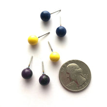 Load image into Gallery viewer, Jewel Tone Batik Mix Stud Earring Set | 8mm Vintage Lucite Triple Studs Set