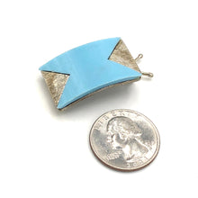 Load image into Gallery viewer, Light Blue Deco Barrette *AS IS - Vintage Patina