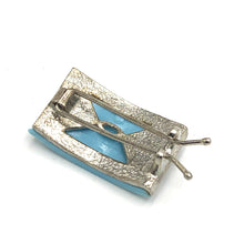 Load image into Gallery viewer, Light Blue Deco Barrette *AS IS - Vintage Patina