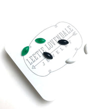 Load image into Gallery viewer, Emerald Black and White Mini Marquis Tiny Stud Earrings Set