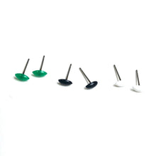 Load image into Gallery viewer, Emerald Black and White Mini Marquis Tiny Stud Earrings Set