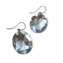 Load image into Gallery viewer, Clear Faceted Oval Bling Drop Earrings
