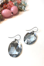 Load image into Gallery viewer, Clear Faceted Oval Bling Drop Earrings