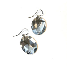 Load image into Gallery viewer, Clear Faceted Oval Bling Drop Earrings