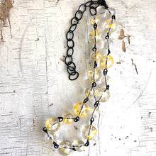 Load image into Gallery viewer, Yellow &amp; Clear Snowglobe Beaded Amelia Necklace *