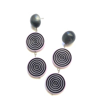 Load image into Gallery viewer, Lilac &amp; Grey TurnTable Statement Earrings