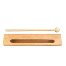 Load image into Gallery viewer, Wooden Slit Drum – Natural Tone Block Percussion Instrument with Mallet – Montessori Rhythm Toy for Kids &amp; Classrooms