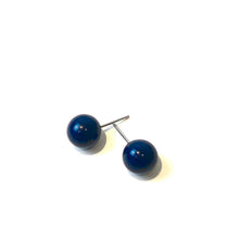 Load image into Gallery viewer, Navy Blue Lucite Ball Stud Earrings