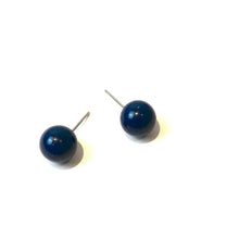 Load image into Gallery viewer, Navy Blue Lucite Ball Stud Earrings