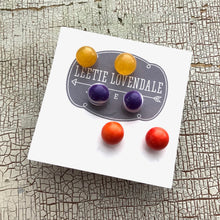 Load image into Gallery viewer, Crown Jewel Mix Stud Earring Set | 8mm Vintage Lucite Triple Studs Set