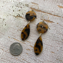 Load image into Gallery viewer, Tortoise Hinged Crescent Dangle Drop Earrings