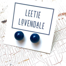 Load image into Gallery viewer, Navy Blue Lucite Ball Stud Earrings