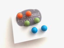 Load image into Gallery viewer, Fruit Colada Stud Earring Set | 8mm Vintage Lucite Triple Studs Set