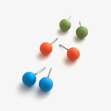 Load image into Gallery viewer, Fruit Colada Stud Earring Set | 8mm Vintage Lucite Triple Studs Set