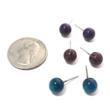 Load image into Gallery viewer, Ruby Burst Glow Stud Earring Set | 8mm Vintage Lucite Triple Studs Set