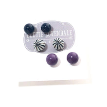Load image into Gallery viewer, Tailored Pinstripe 8mm Triple Stud Earrings Set