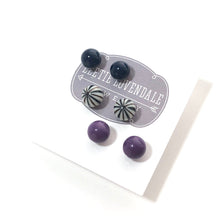 Load image into Gallery viewer, Tailored Pinstripe 8mm Triple Stud Earrings Set