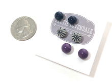 Load image into Gallery viewer, Tailored Pinstripe 8mm Triple Stud Earrings Set