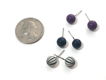 Load image into Gallery viewer, Tailored Pinstripe 8mm Triple Stud Earrings Set