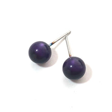 Load image into Gallery viewer, Ruby Emerald Amethyst Glow 8mm Triple Stud Earring Set