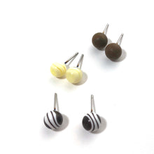 Load image into Gallery viewer, Earth Neutrals Stud Earring Set | 8mm Vintage Lucite Triple Studs Set