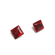 Load image into Gallery viewer, Rust Red Mosaic Flat Square Stud Earrings