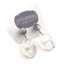 Load image into Gallery viewer, Silver Sparkle Abba Earrings